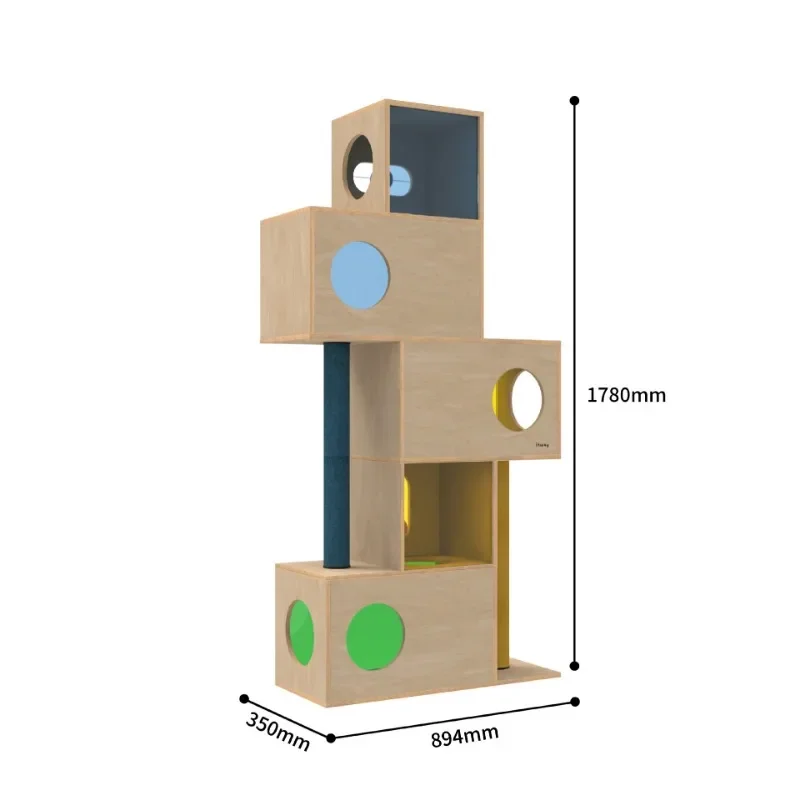 Cat climbing frame solid wood, large frame nest integrated bird watching platform