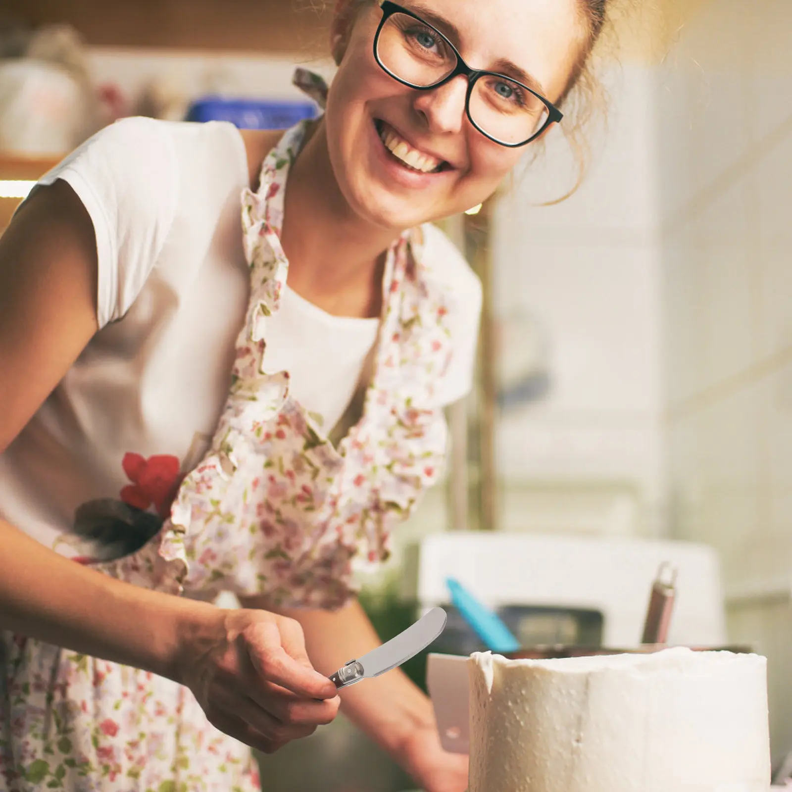 2Pcs Wooden Handle Butter Scrapers Baking Tools Household Cake Bread Spreaders Non-Stick Heat Resistant Spatula Cream Scraper view 3