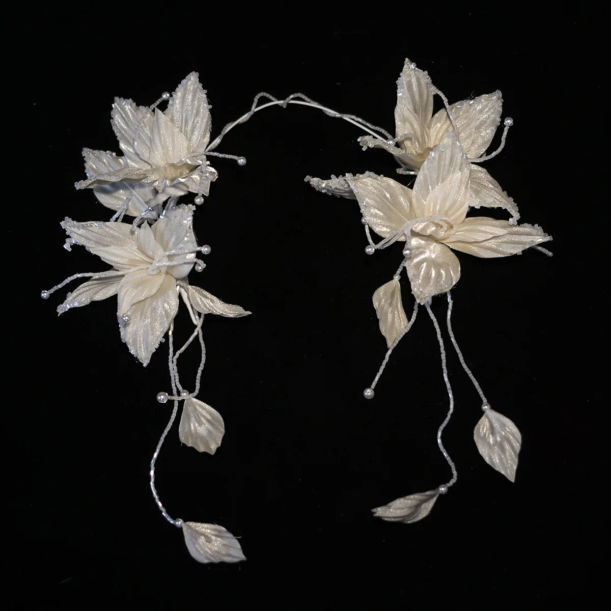 عصابة رأس جديدة على شكل زهرة خرافية فائقة مهدب من موري أغطية رأس أنيقة لحفلات الزفاف الكورية وإكسسوارات الشعر #4