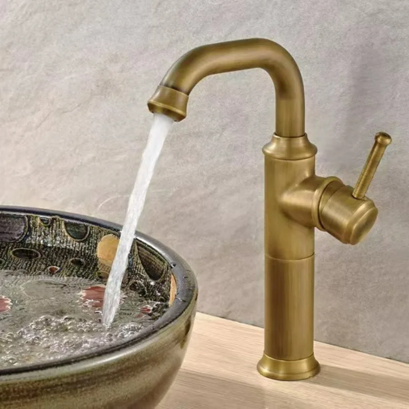 

Antique Brass Basin Faucet Single Handle Bathroom Faucets 360 Rotation Kitchen Faucet Kitchen Mixer Taps Gold Black