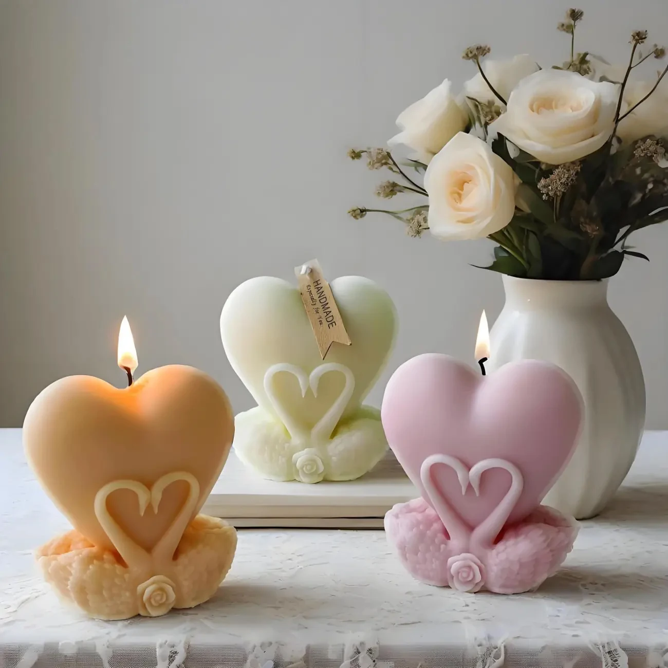 DIY Herz Schwan Kerze Form Mond Engel Seife Herstellung Form Home Decor Handwerk Geschenk - Home Decor