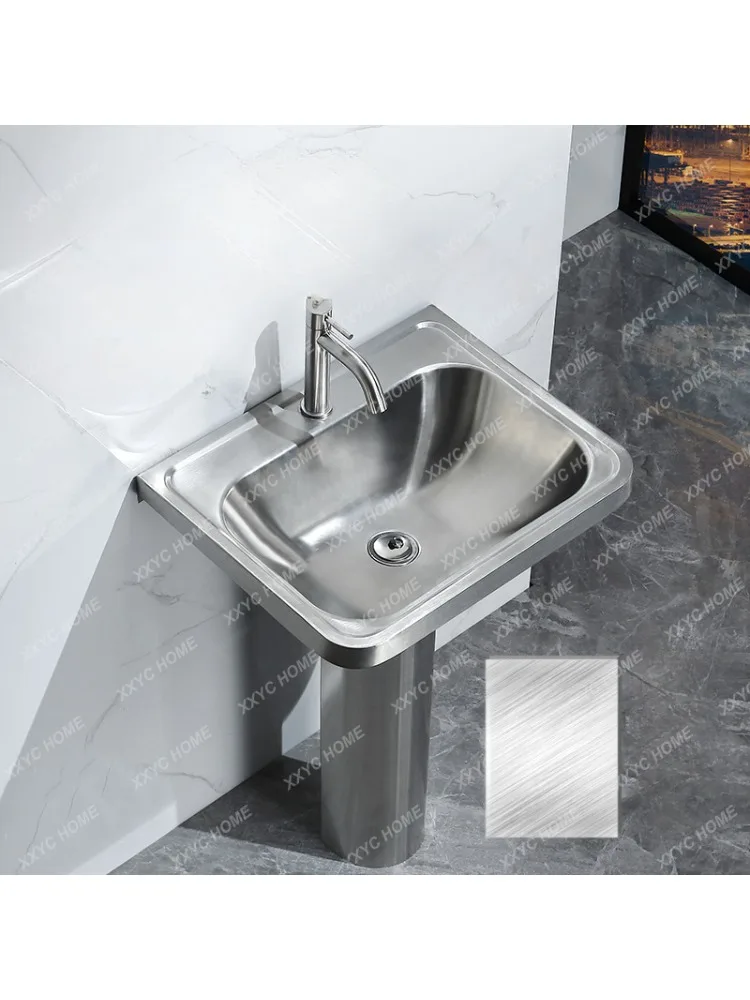 Stainless Steel Pedestal Basin Wash Basin Split Modern Minimalist Outdoor Wash Basin Bathroom Single Basin