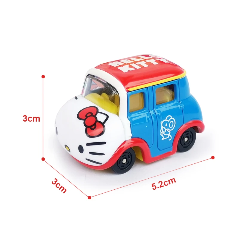 Takara Tomy Car Toys Dream Tomica Series Katie Cat My Melody Cinnamorol 1:55 metallo pressofuso veicolo giocattolo lega modello di auto regalo per bambini