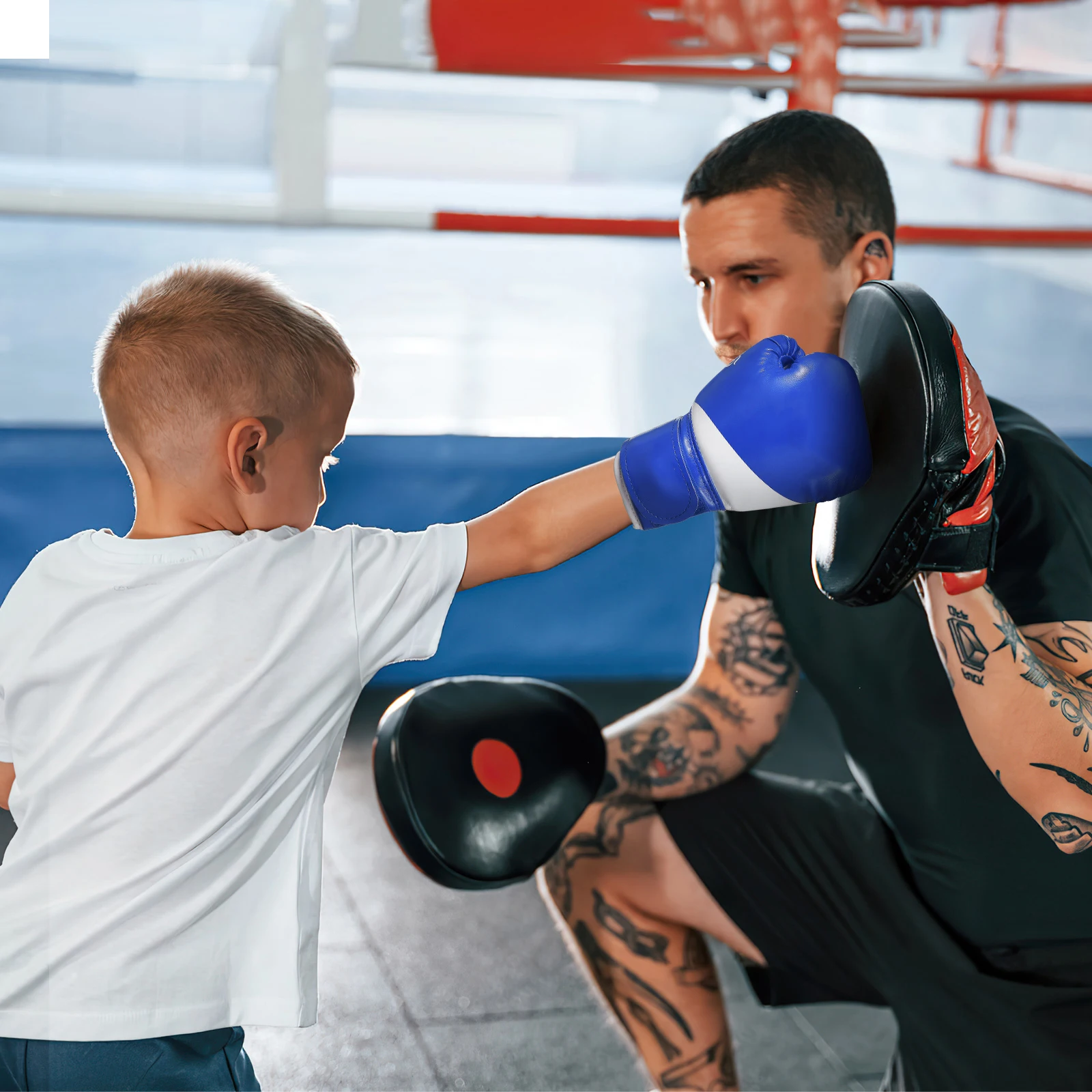 

1 Pair Boxing Gloves Youth Punching Mitts Sparring Gear 3-10 Years Breathable Impact Protection Adjustable Closure