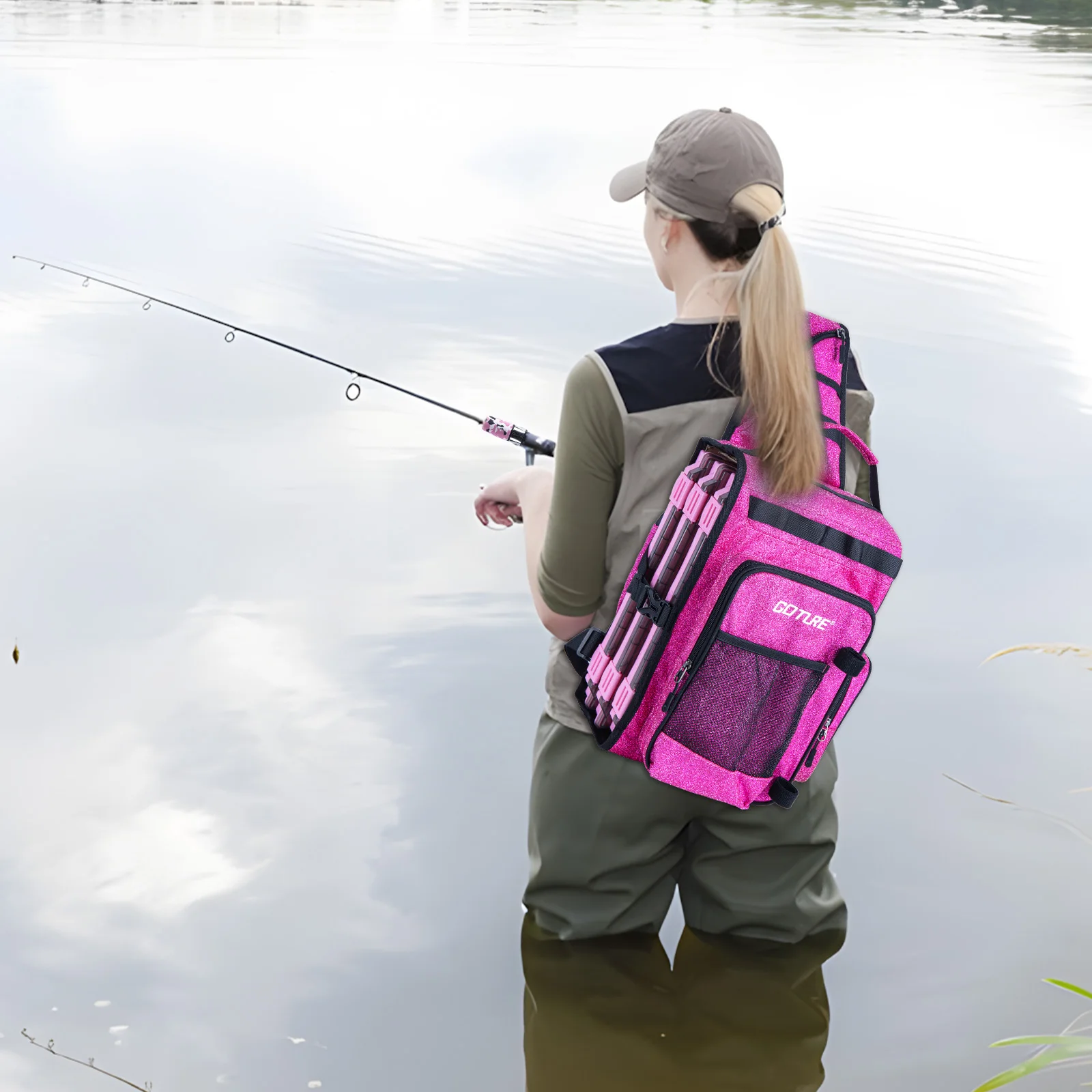 

Набор для рыбалки Goture: удилище, катушка, сумка-слинг, набор приманок и 3 коробки для снастей, портативный дорожный комплект для морской рыбалки