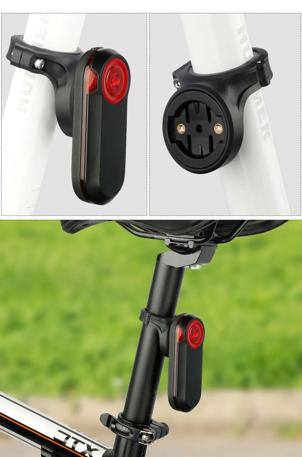 Geeignet für Garmin Varia Radar, Bryton Rücklichthalterung, kleine Sattelstützenhalterung und Lampenhalter. – Detail 6
