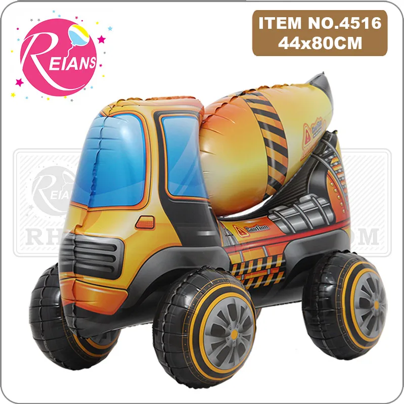 4D Car Foil Balloon Excavator tank fire truck digger Ballon Children Gifts Baby Shower Boys Birthday Party Decorations Kids Toys