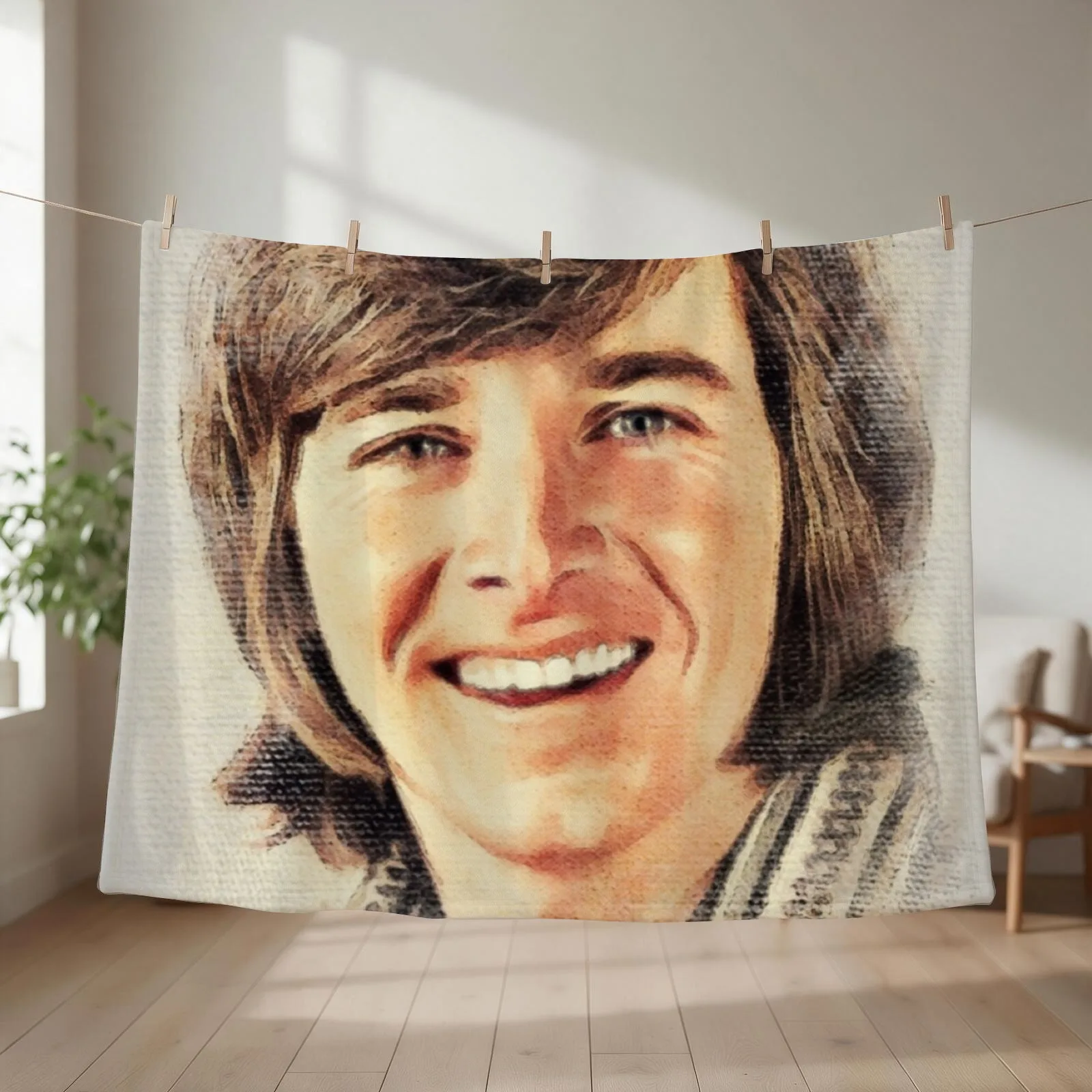 Bobby Sherman, Music Legend Throw Blanket couch cozy soft plush fuzzy picnic outdoor blanket