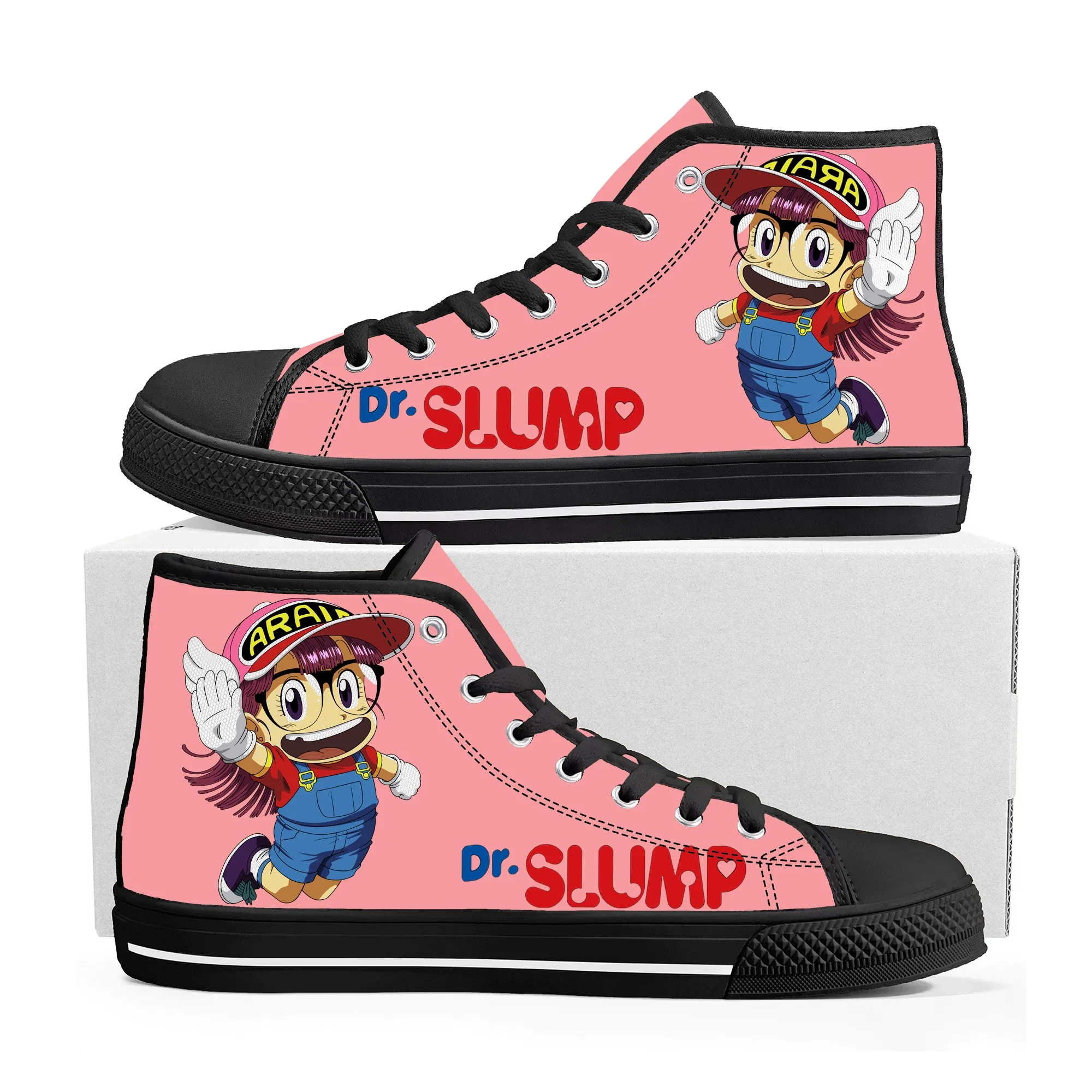 

Japan Anime Manga Cartoon Arale Dr Slump High Top Sneakers Mens Womens Teenager Canvas Sneaker Casual Couple Shoes Custom Shoe