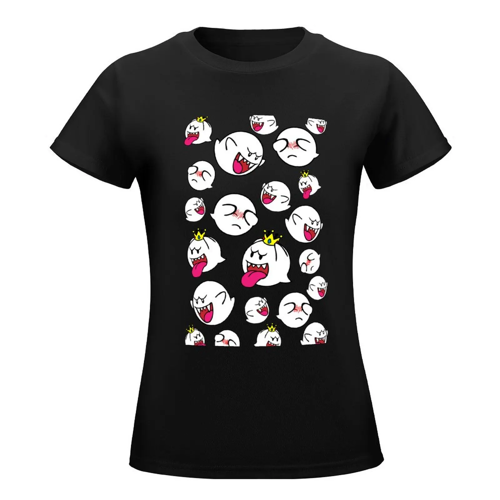 King Boo-Camiseta de enxame estética feminina, moda coreana, roupas femininas, camisetas brancas