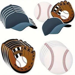 18 Pieces Baseball Paper Cut Outs Baseball Party Theme Cutouts Baseball Bulletin Board Decorations with Glue Points for Baseball