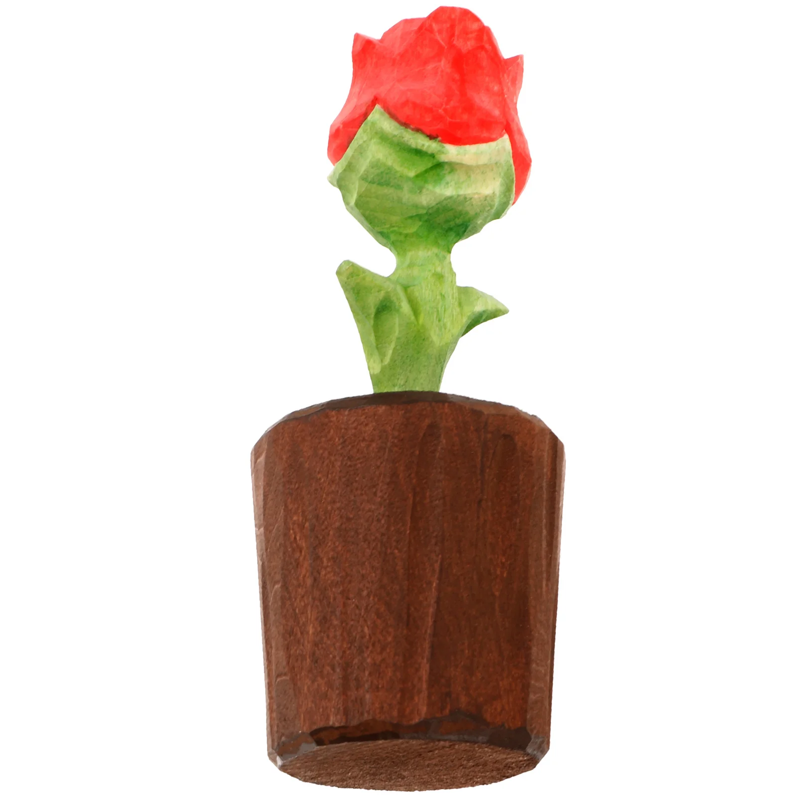 

Wooden Rose Ornament Artificial Flower Decor For Desk Home Office Valentine'S Day Gift Wedding Party Decoration