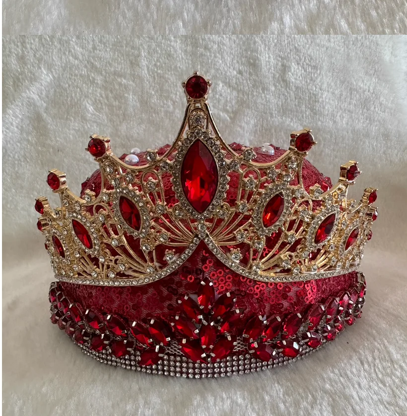 Student Art Exam Dance Performance Headwear Crown Diamond Flower Hat