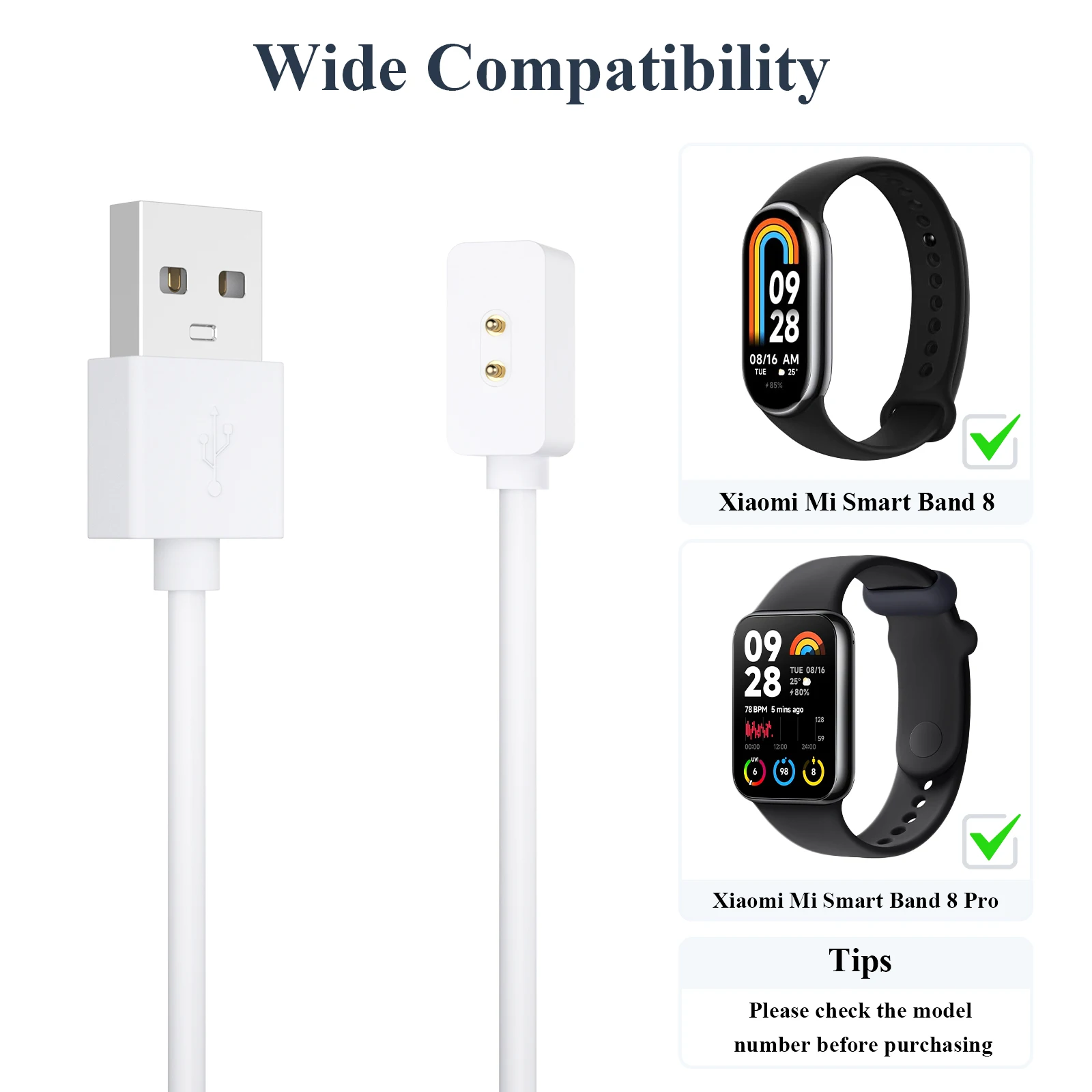 USB-Ladekabel für Xiaomi Mi Band 8/9/10 Pro, aktiver magnetischer Ladeadapterständer für Redmi Watch 4/3 Active/Band 2 Kabel – Detail 7