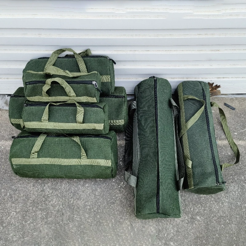 Thick Canvas Pouch Portable Toolkit Multi-functional Organizer Instrument Hardware Wrench Tableware Handbag