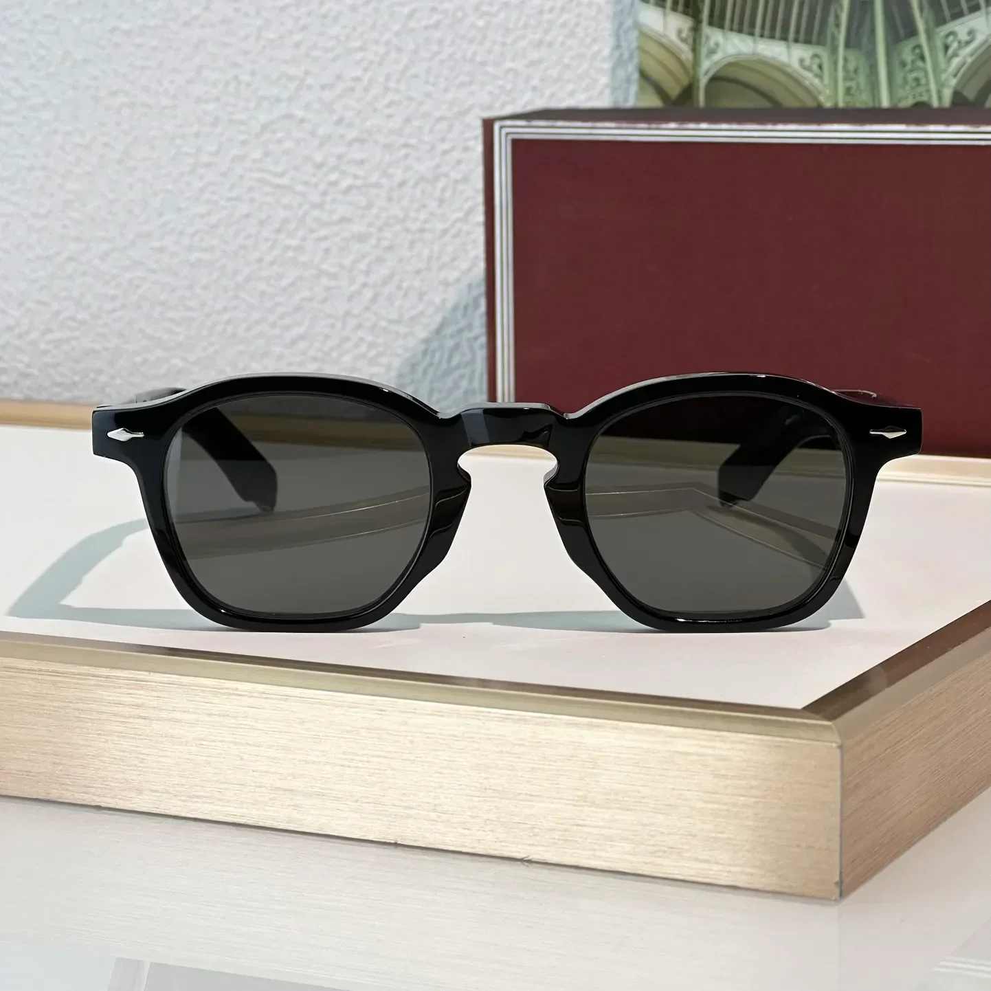 Sunglasses Unisex Summer ZEPHIRIN Fashion Outdoor Catwalk Acetate Style Anti-Ultraviolet Plate Full Frame Glasses Random Box