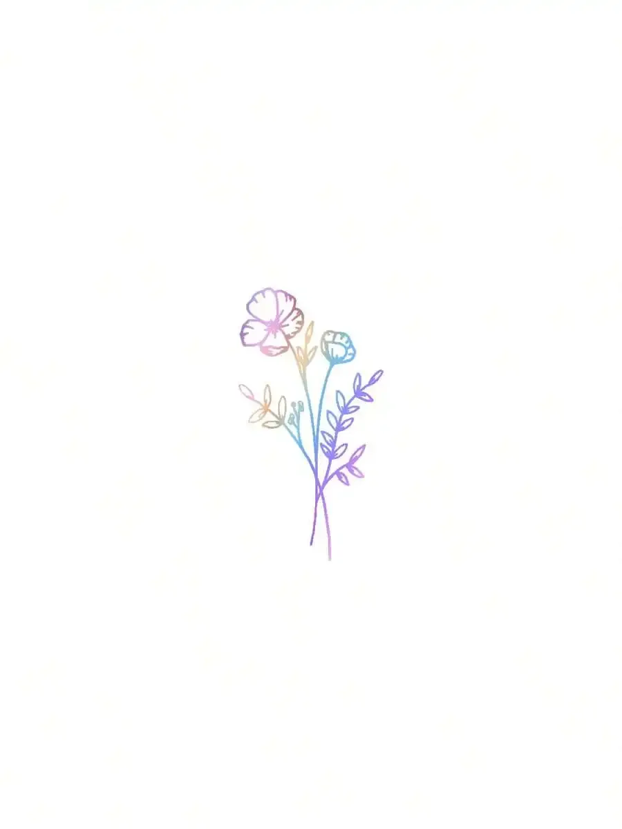 1pc Wild Flower Car Sticker, Suitable For Car Window, Laptop Back, Computer, Luggage, Car Parts, Car Line Drawing Sticker, view 4