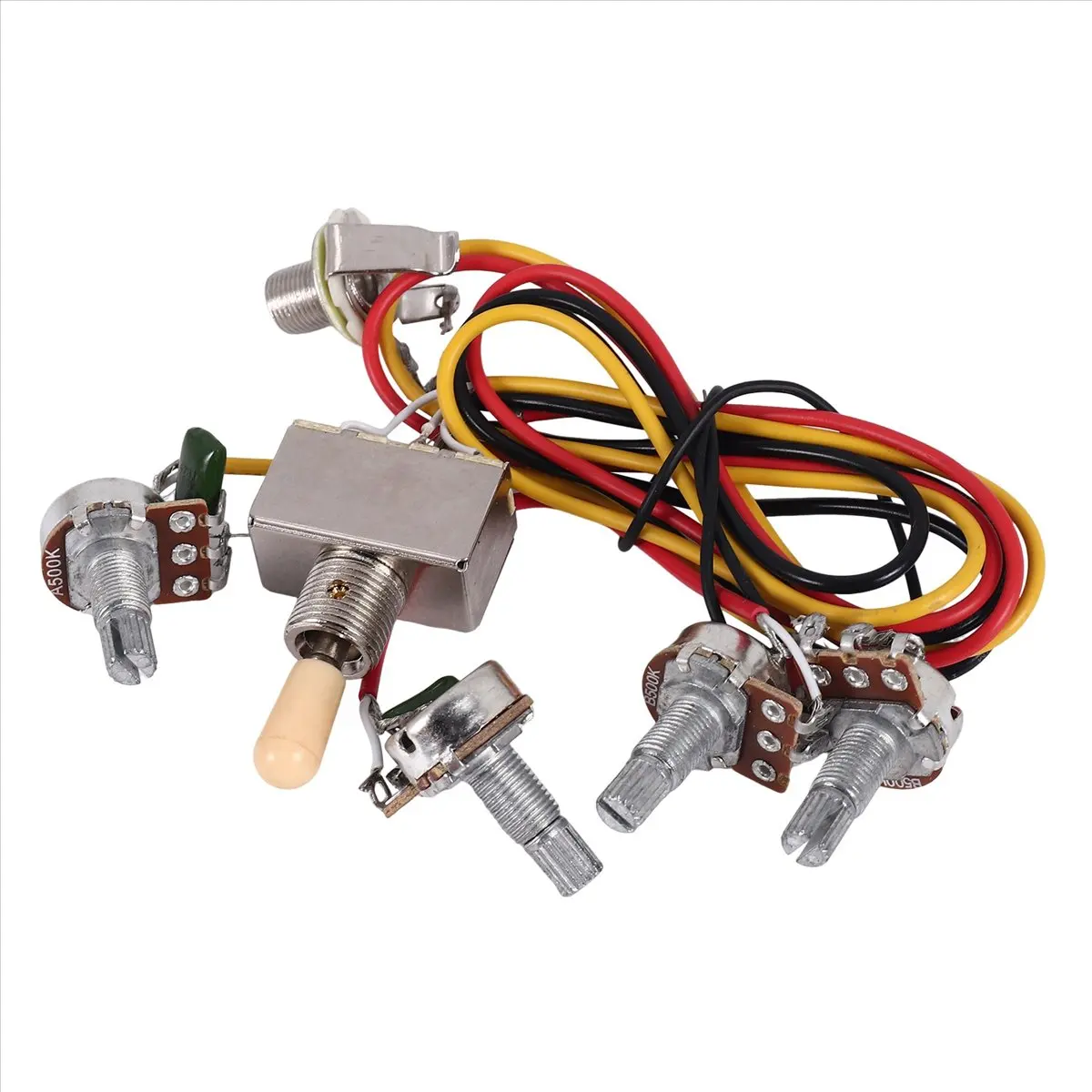 Y742A 핫 기타 배선 하네스 프리와이어드 2 볼륨 2 톤 4-500k 포트 LP 기타용