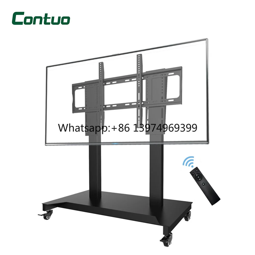 Motorized Mobility Tv Trolley Stand Height Adjustable With Locking Wheels 52-100 Inch Tv Lift Cart Stand for Multi-purpose