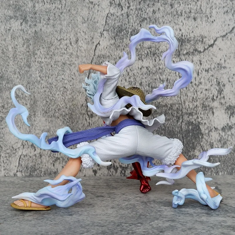 Sun God Nika Gear 5 Squat Pose Gear 2 Fruit Awakening White Hair Punch Ground Anime Figure Collectible Model
