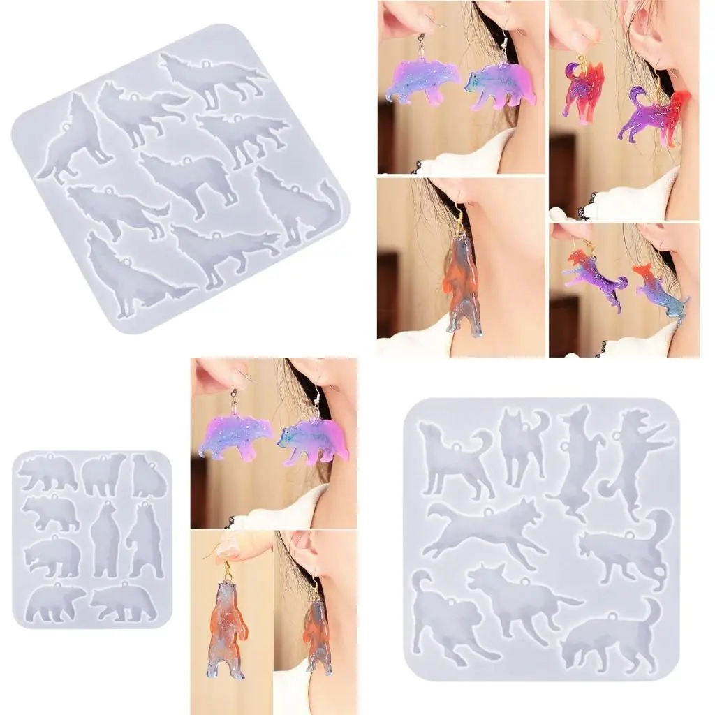 

31BB Eye Catching Animal Themed Earrings Mold Ear Pendant Silicone Molds Epoxy Mould