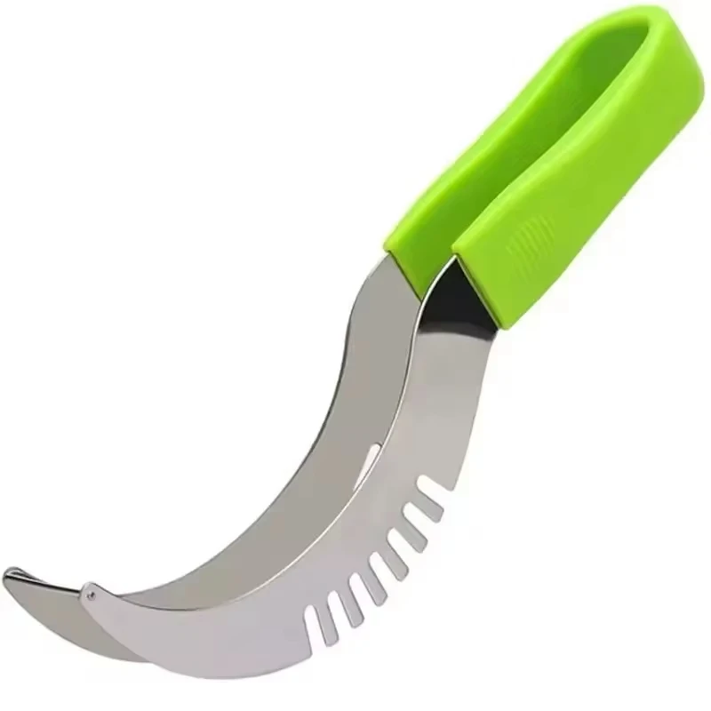 Stainless Watermelon Slicer Cutter Knife with Non-slip Plastic Wrap Handle Fruit Tools Kitchen Gadgets for Pineapple Cantaloupe