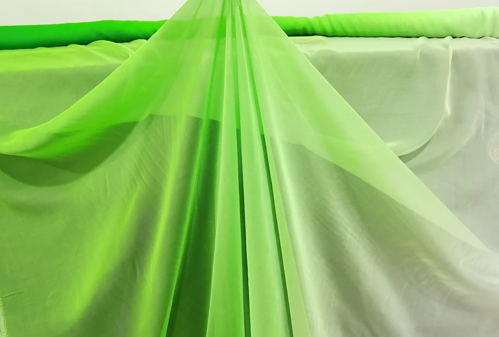 Farbverlauf-Imitat-Seidenstoff 30D Chiffon-Gewebe für Kleider, 2-Farben-Stoff für Tanzkleidung, Hochzeitsstoff Meterware – Detail 25