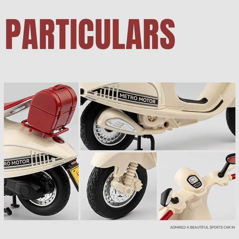 ベスパダイキャストカーおもちゃ,1:12ダイキャストカー,合金オートバイ