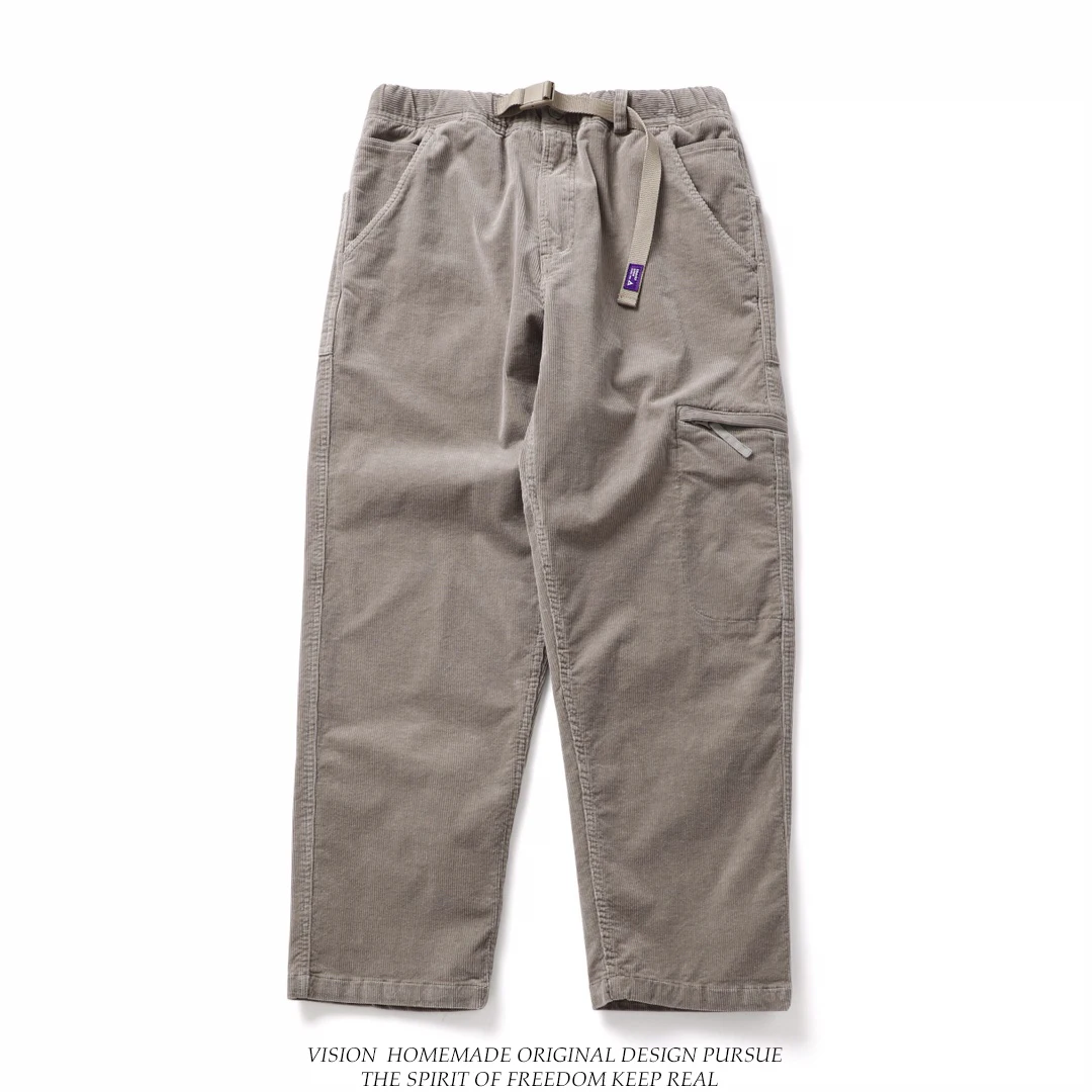 

Утепленные вельветовые рабочие брюки для мужчин с множеством карманов, свободные длинные брюки для осени и зимы в японском стиле