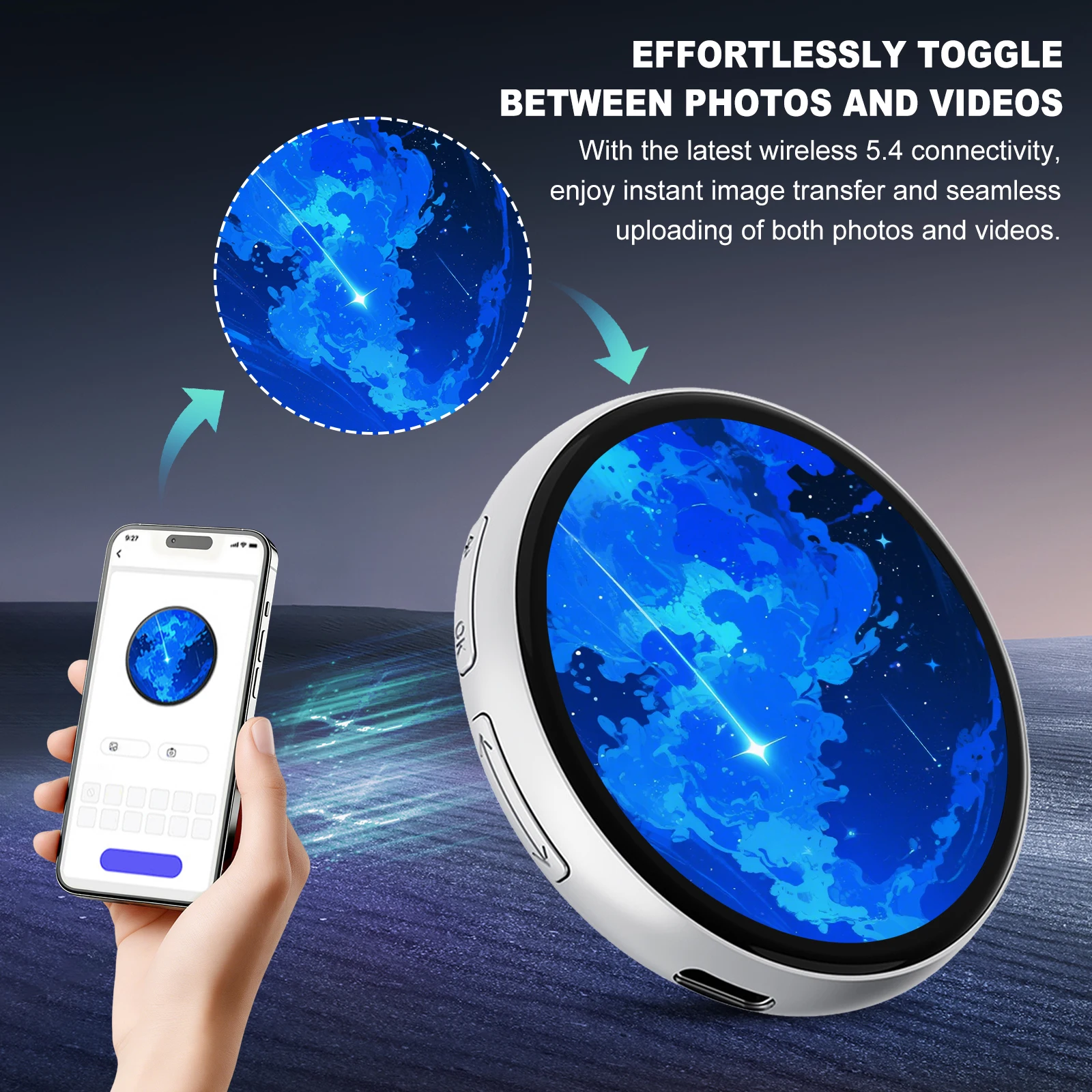 

Creative Magnetic BT Badges 1.85-In IPS Magnetic Adsorption Animation Badge Type-C Charging for Handbag Backpack Decorations