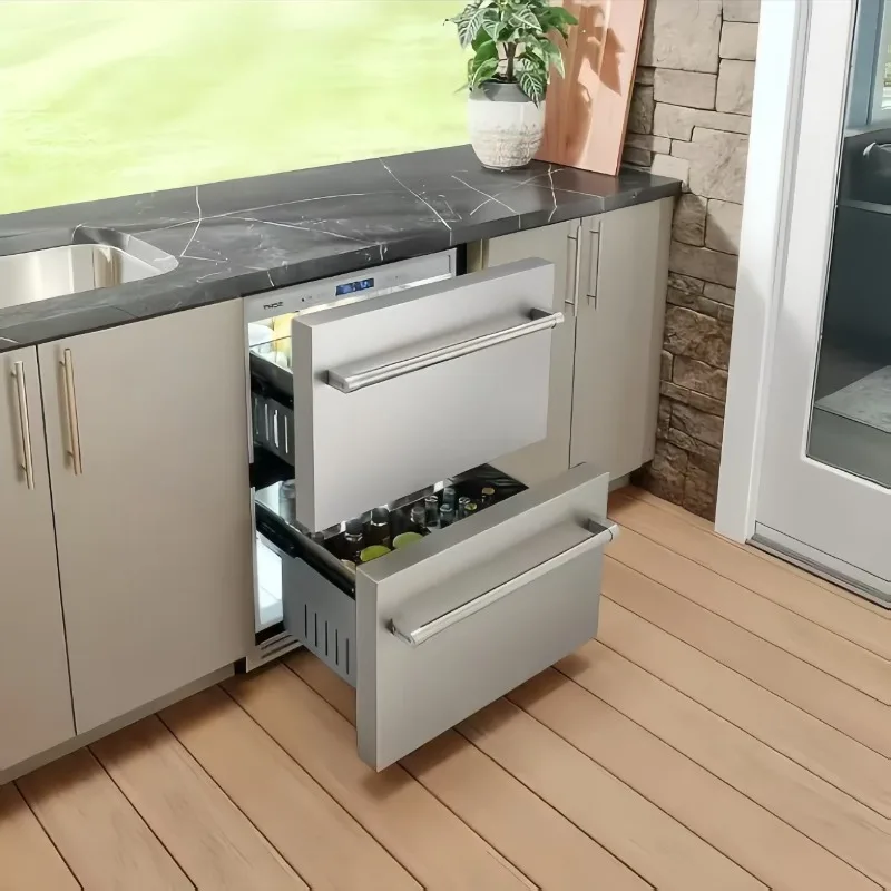 24-Inch wide stainless steel built-in drawer refrigerator 5.4 cubic feet outdoor constant temperature beer beverage storage