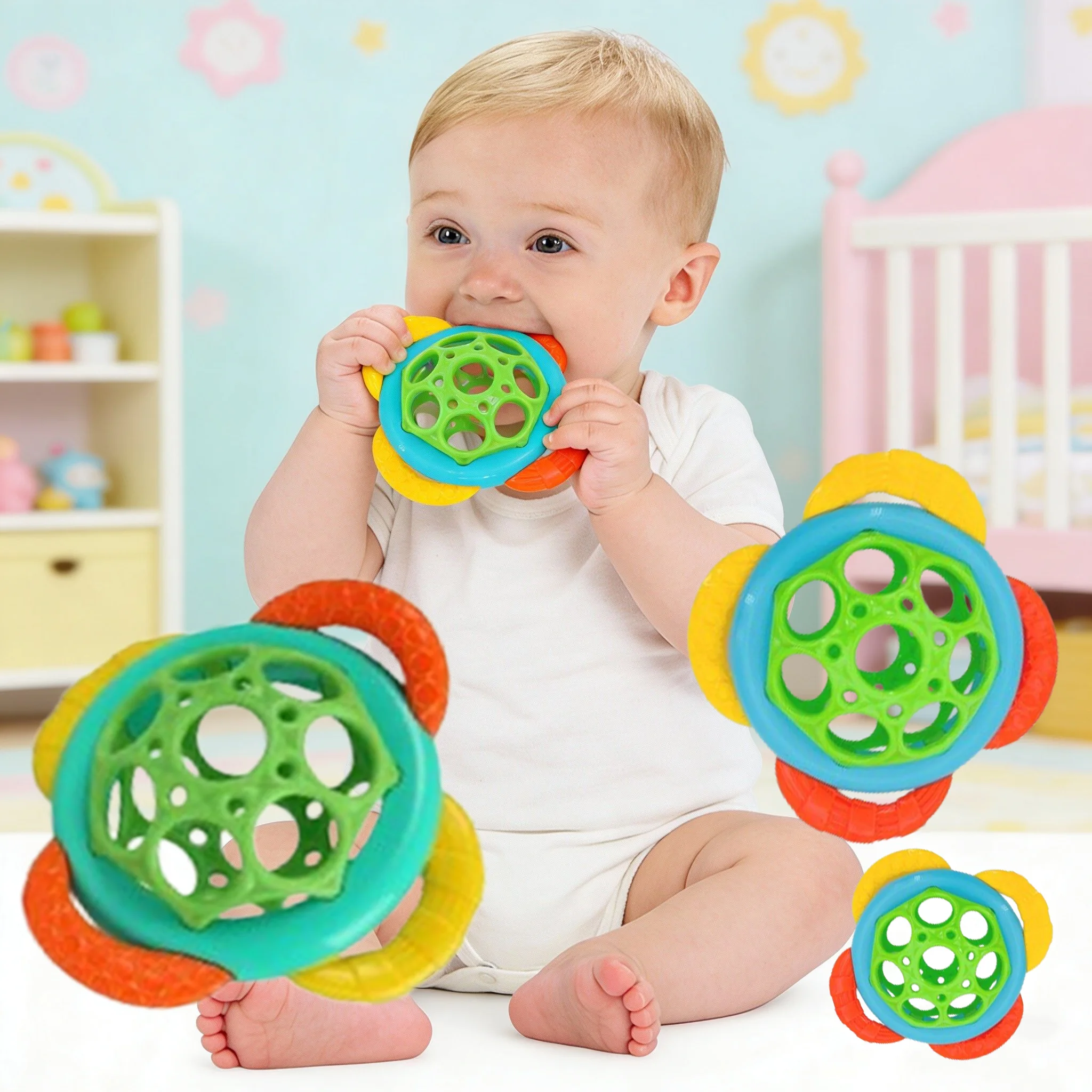 부드러운 아기 잡기 공 딸랑이 벨볼 조기 교육 교육용 감각 장난감 신생아 선물 어린이를위한 무작위 색상