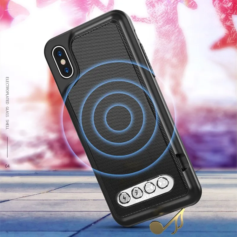 

3 in 1 Speaker Phone Case USB Charged Protective Case For Smartphone TPU Hard Shell Cover For iPhone 6 6S 7 8 Plus X XS Max XR