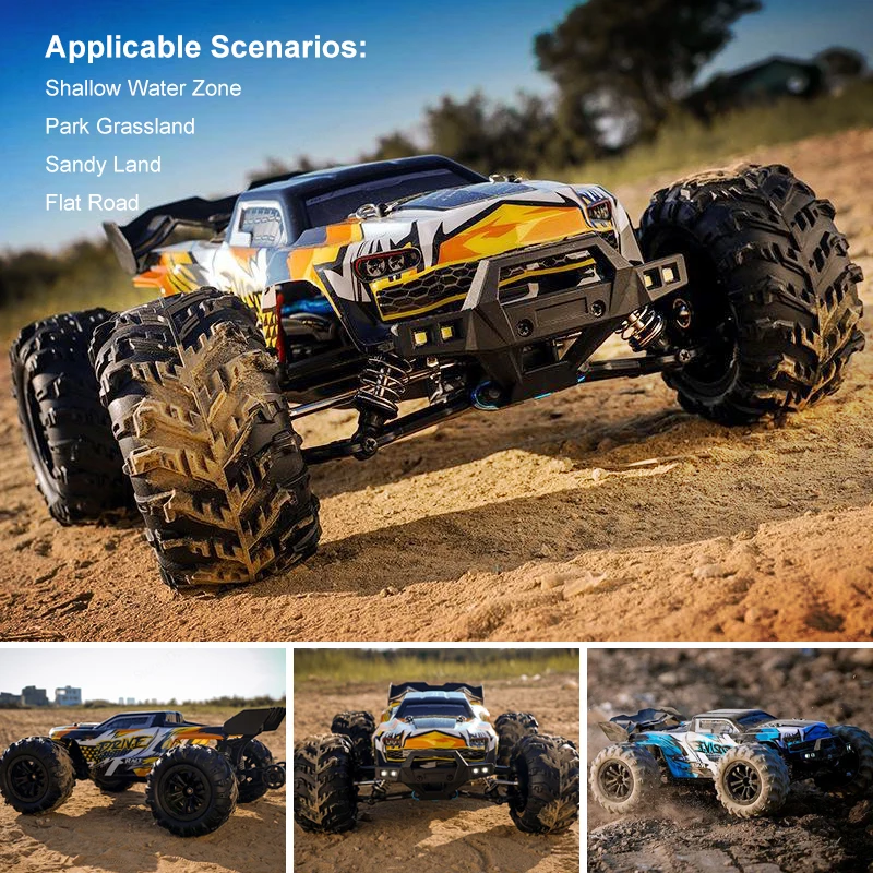 1:16 Brushless RC Car Off Road 4x4 High Speed 70Km/H 2.4G Remote Control Car with LED Drift Monster Truck Toys for Adults Kids