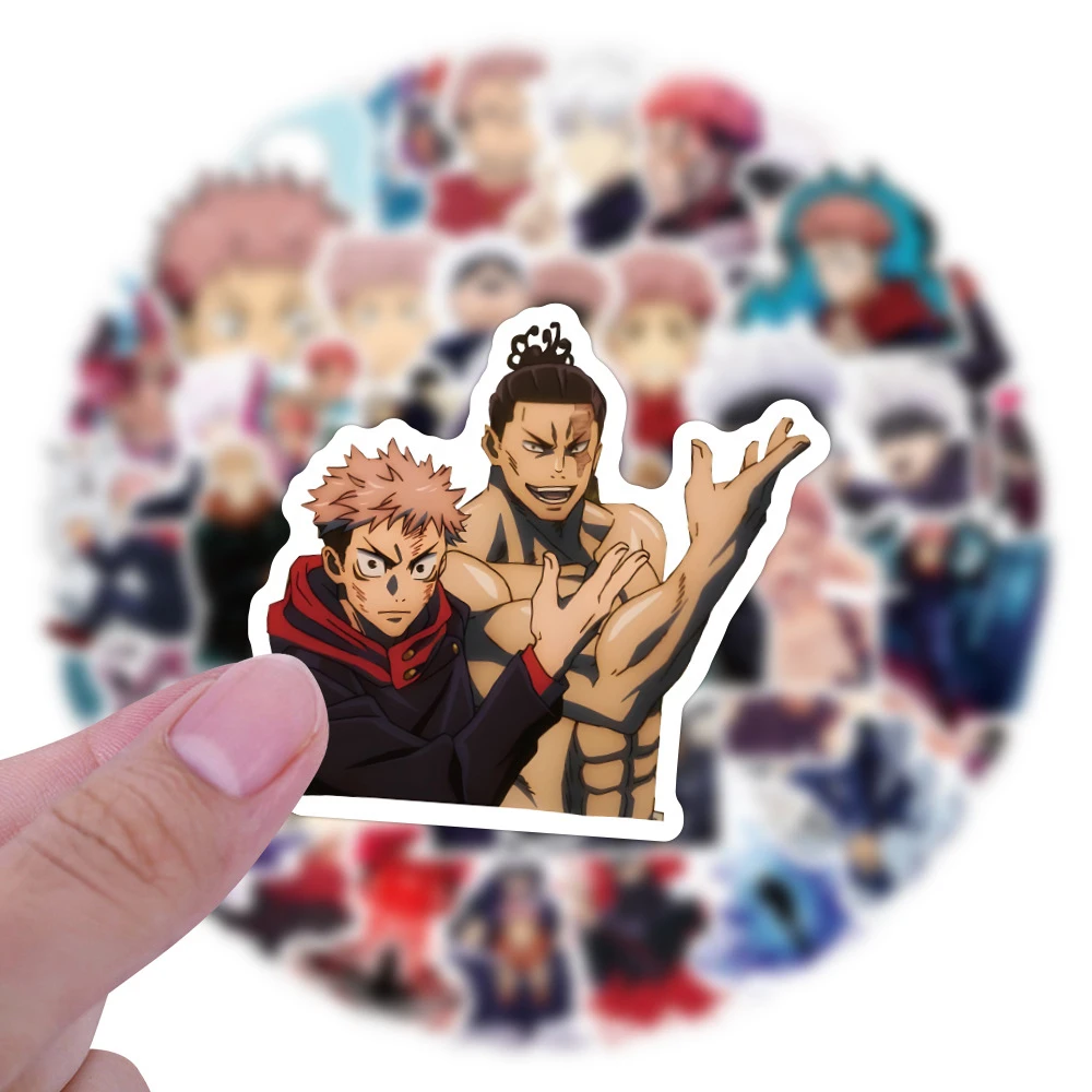 สติกเกอร์อนิเมะ jujutsu Kaisen Jujen 10/30/55ชิ้นสติกเกอร์กราฟฟิตีสุดเท่ห์เคสโทรศัพท์ลายการ์ตูนสำหรับตกแต่ง