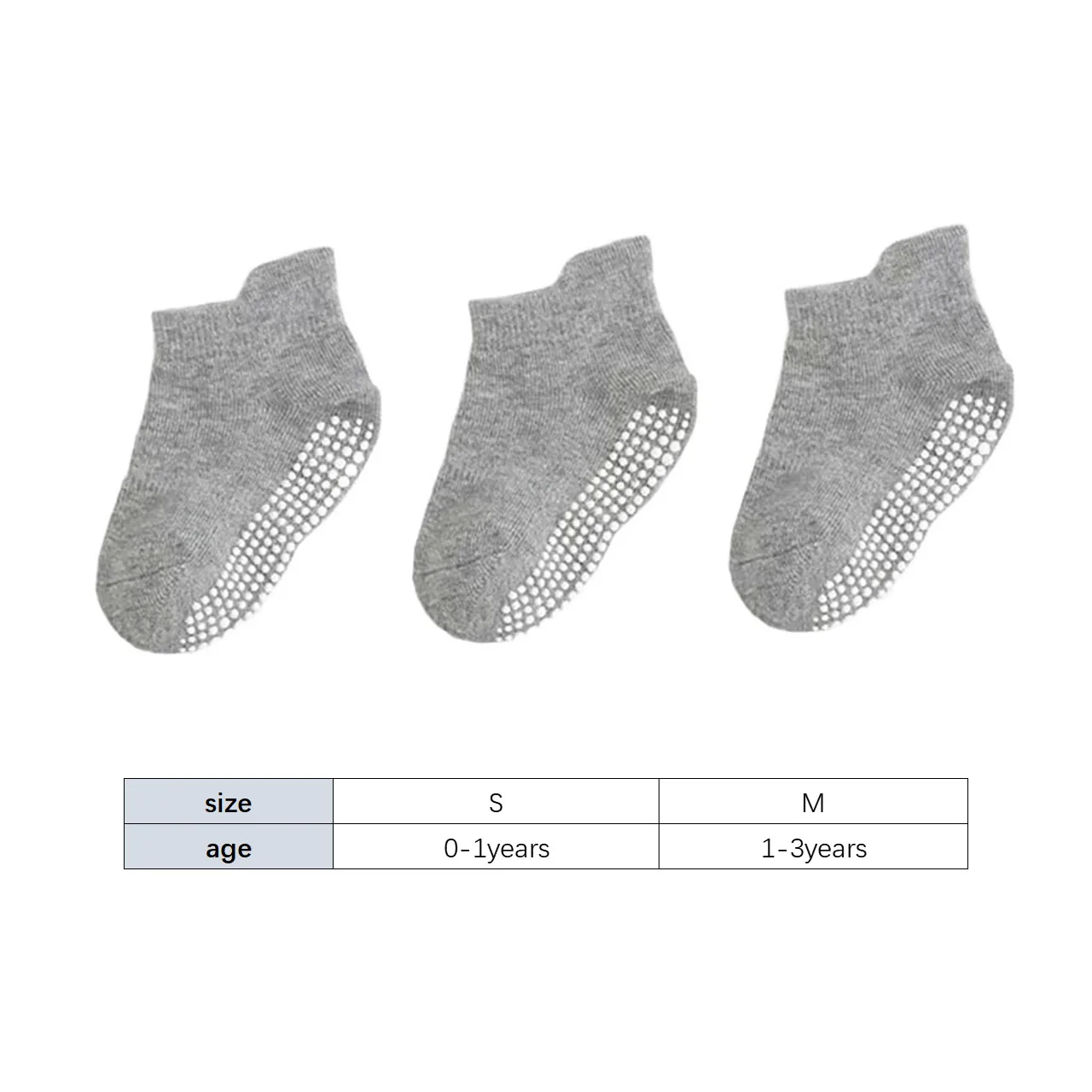 6 Paar kurze Socken aus Baumwolle für Frühling und Sommer, einfarbig, rutschfest, Bodensocken für Jungen und Mädchen, lässige Kinder-Bootssocken, 0–3 Jahre – Detail 1