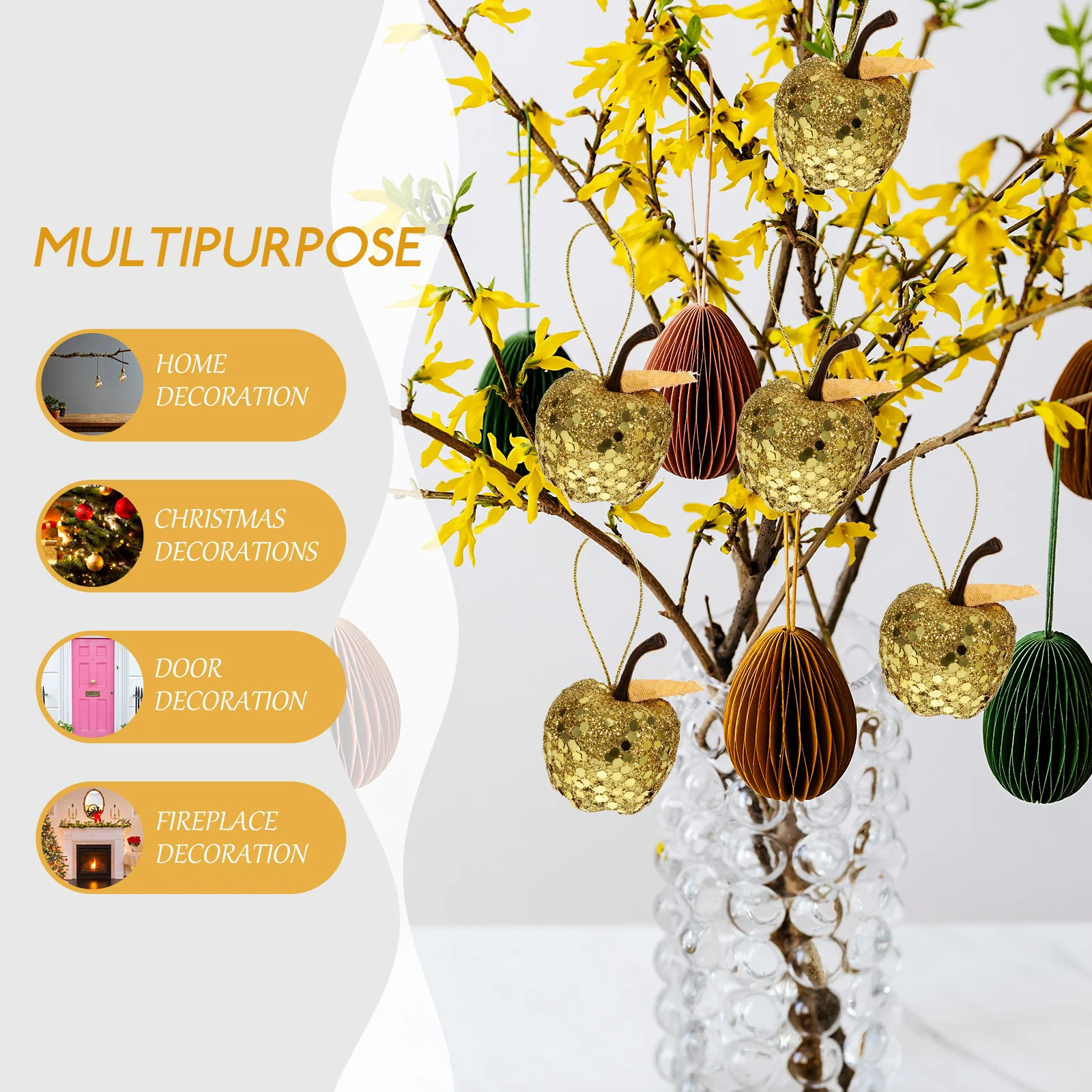 

20Pcs Christmas Decor Indoor Xmas Tree Ornaments Vintage Design Holiday Display Nursery Decor