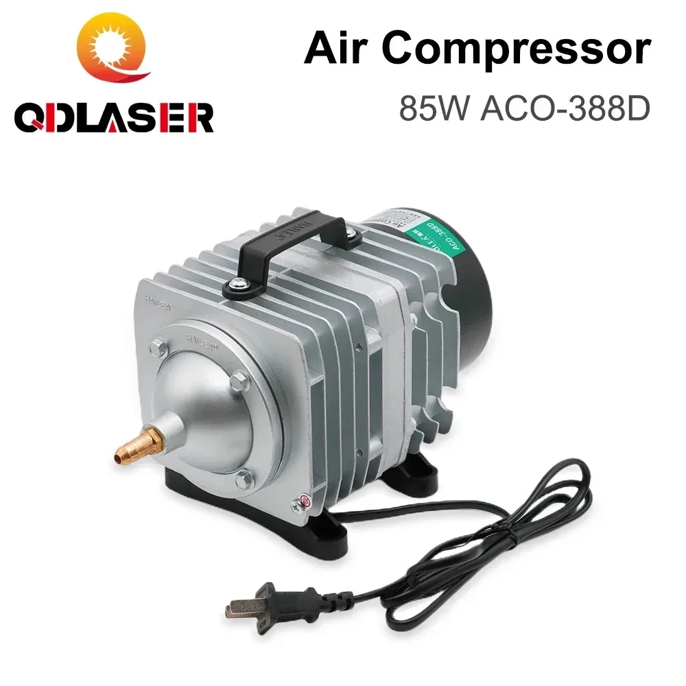 

QDLASER Air Compressor 85W ACO-388D Electrical Magnetic Air Pump 110V 60HZ / 220V 50HZ for CO2 Laser Engraving Cutting Machine