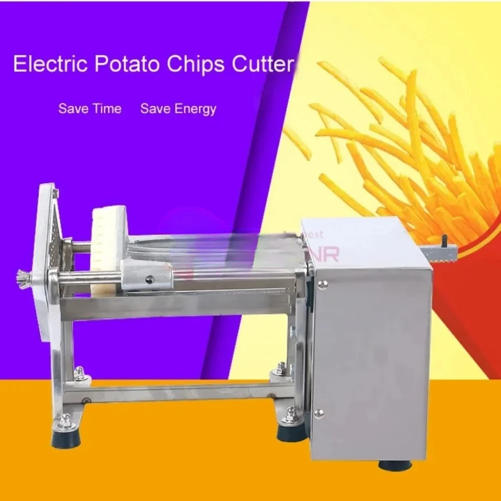Commercial Electric Potato Chips French Fries Shred Bar Cutter Slicer Crispy Fry Maker Automatic Vegetable Fruit Cutting Machine