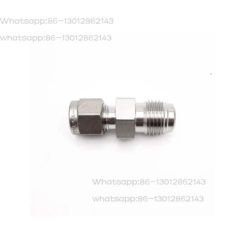 Stainless steel 316L special gas joint 1/4CCR male head to 1/4 card sleeve joint 2-point VCR external thread rotary tube
