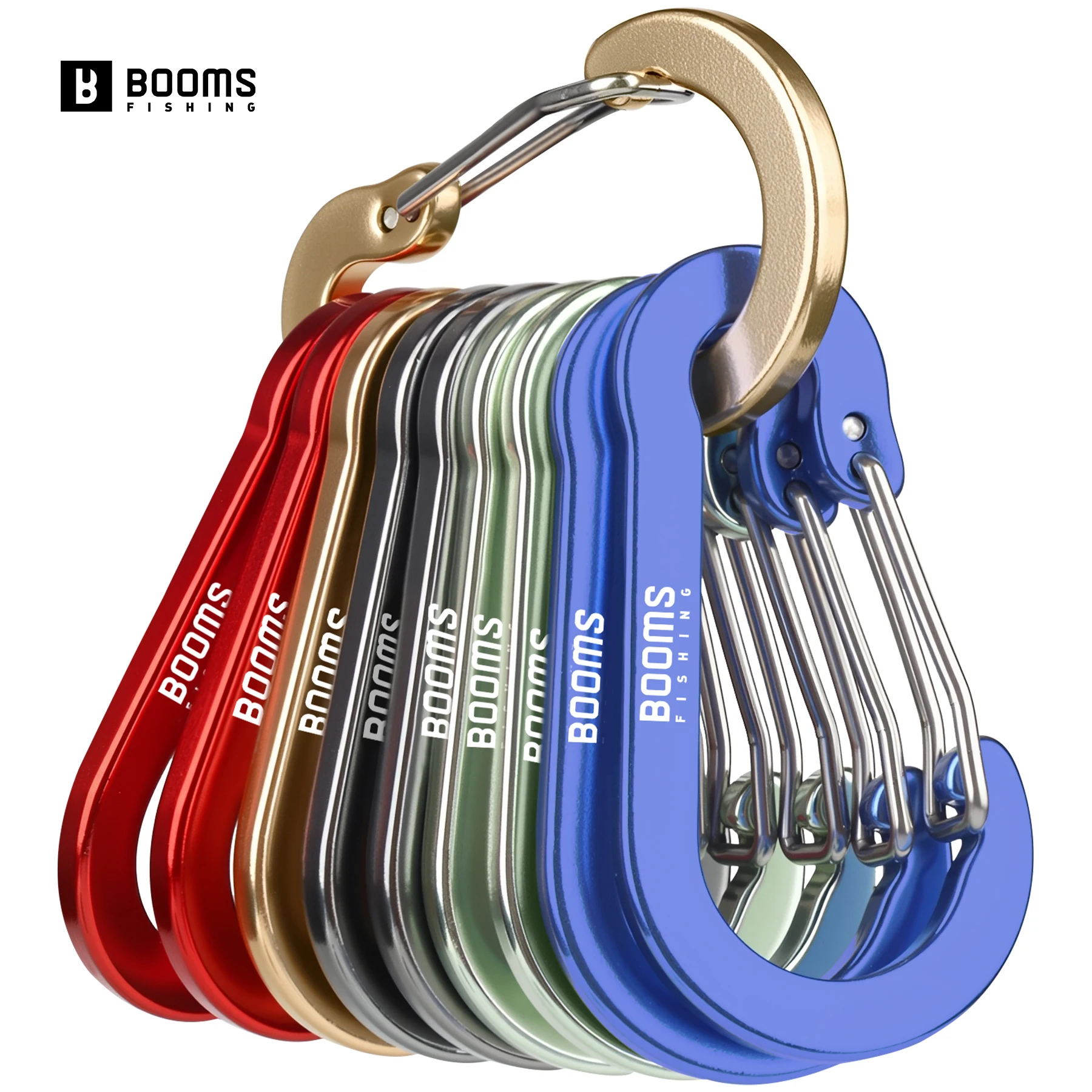 ازدهار الصيد 8 سنتيمتر متعددة الاستخدام سبائك الألومنيوم حلقة تسلق كليب كبيرة Caribeener الفولاذ المقاوم للصدأ الربيع المفاتيح Caribeaner كليب