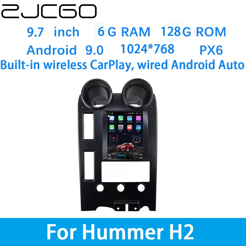 

ZJCGO Car Multimedia Player Stereo GPS Radio Navigation Android Screen System for Hummer H2 2003 2004 2005 2006 2007 2008 2009