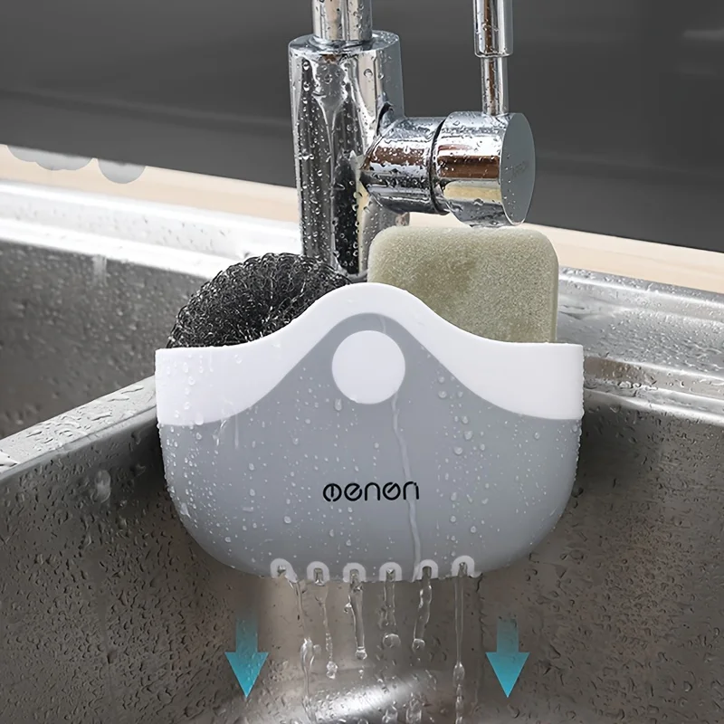Plastic Sink Caddy Sponge Holder - Kitchen Sink Organizer Basket with Drainage for Sponges, Scrubbers, and Cleaning Tools