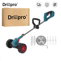 Drillpro 21V Electric Grass Trimmer Cordless Lawn Mower Length Adjustable Cutter Garden Tools Compatible Makita 18V Battery