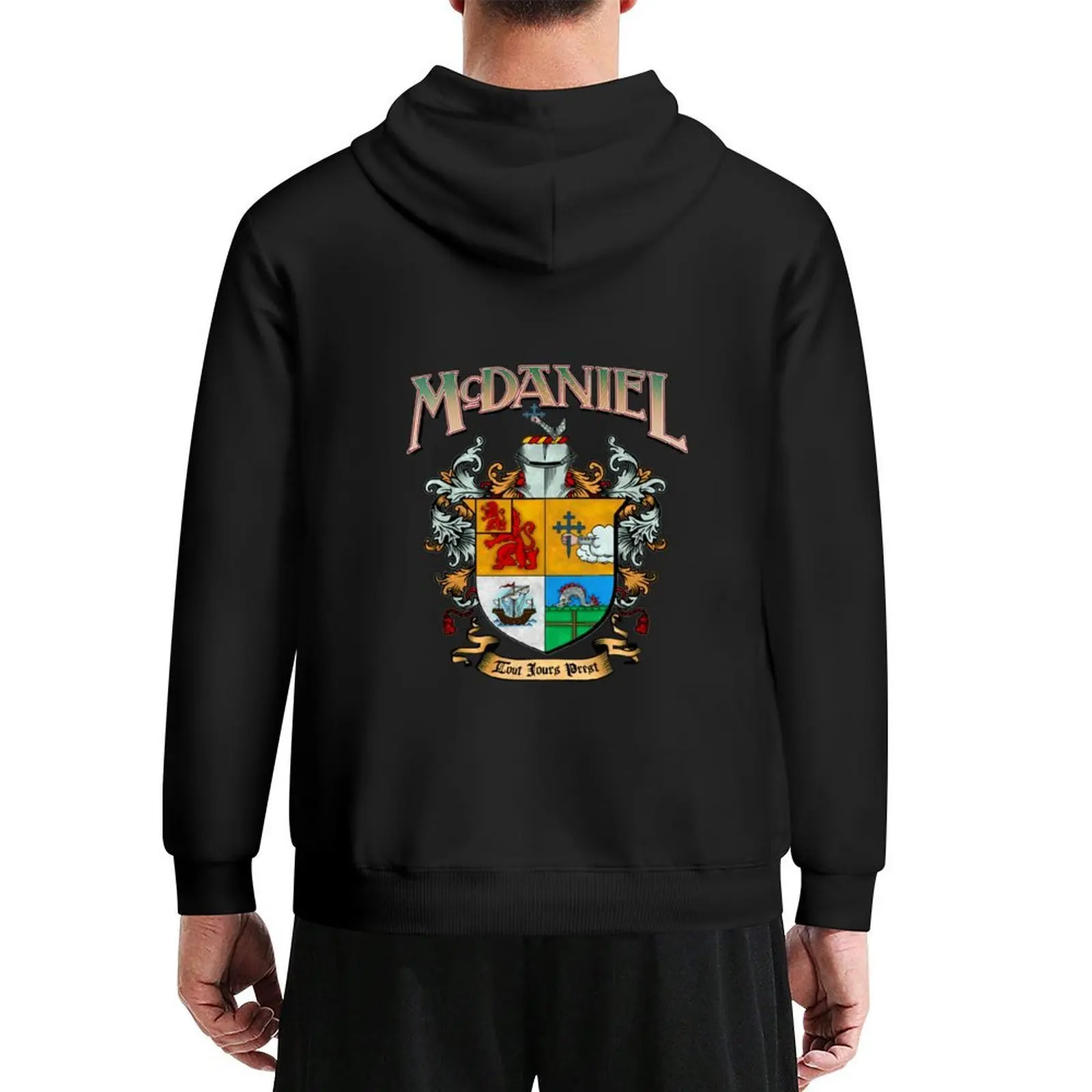 

McDaniel family crest / heraldic shield / coat of arms Hoodie men wear men clothes autumn graphic t shirts men hoodie