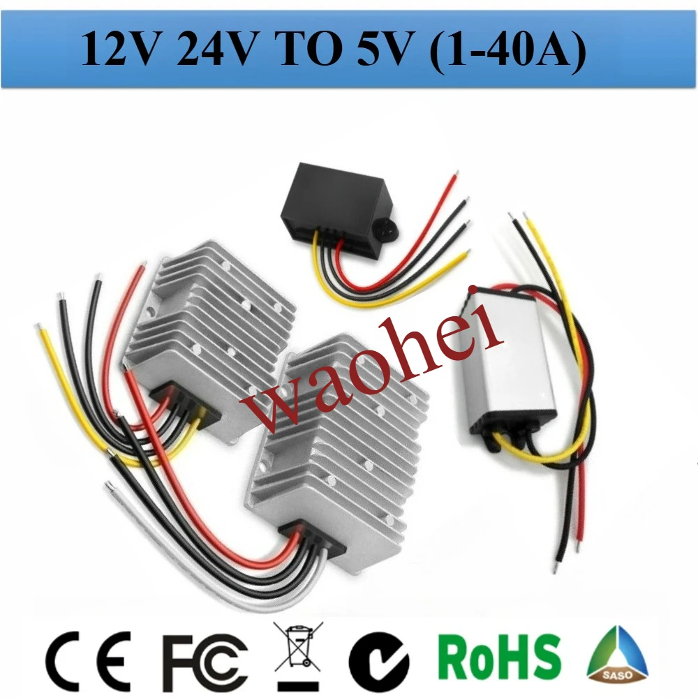 

12v 24v to 5v 1A 2A 3A 5A 10A 15A 20A 25A 30A 40A Step Up Down Buck DC DC Power Converter 5v Voltage Reducer for Cars Solar CE