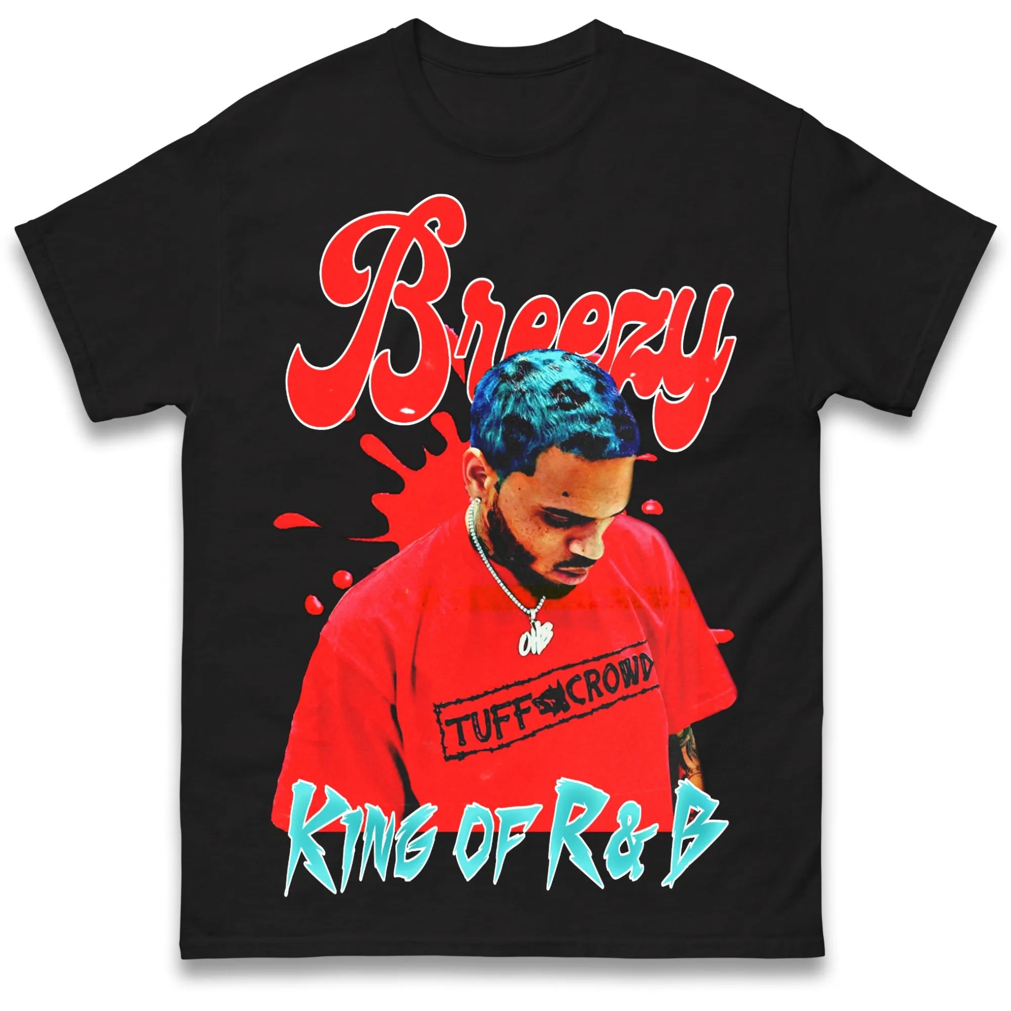 Camiseta gráfica de Chris Brown Breezy King of R&B para hombres y mujeres, camisetas informales de algodón de manga corta para fanáticos del cantante de R&B