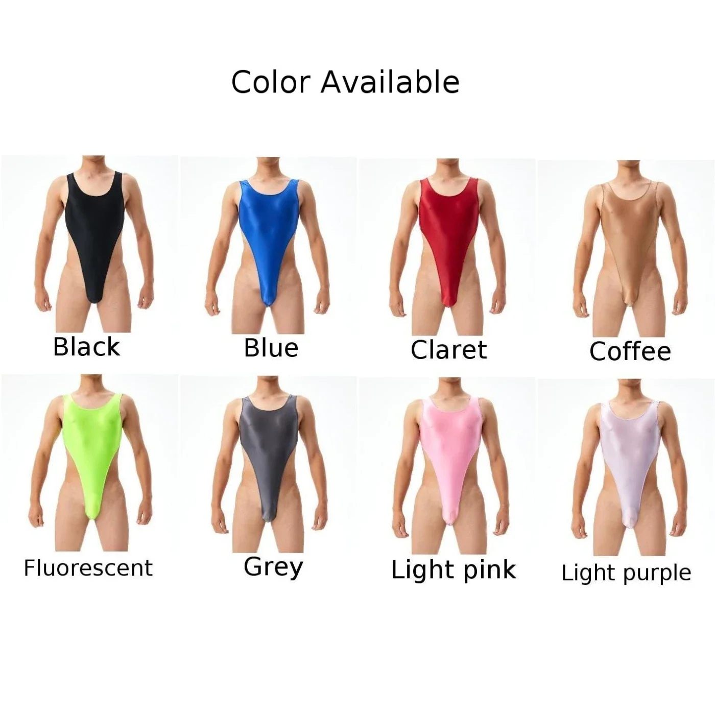 Men\'s Sexy Glossy Bodysuit Sleeveless Jumpsuit Stretch Seamless Underwear Ultra-Thin Undershirts Leotard Sissy Erotic Lingerie