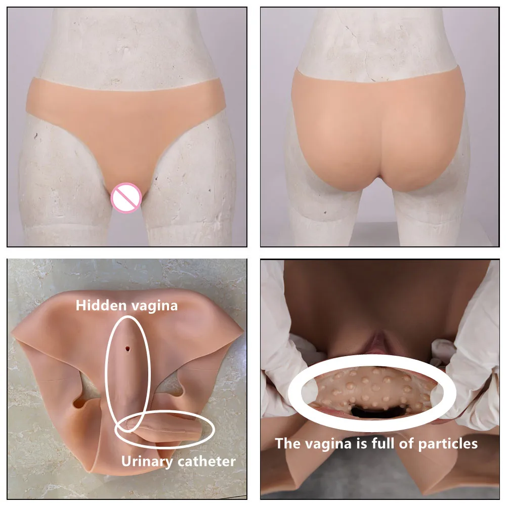 Realistic Silicone Vagina Shapewear Lifelike Labia Costumes Pussy for Men Cosplay Transgender Crossdress Sissy Feminization Body