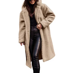 2024 Spring Wool Women's Long Coat Black Hooded Pocket Thick Warm Jacket Female Fleece New Trench Trendy Fashion Ladies Clothes